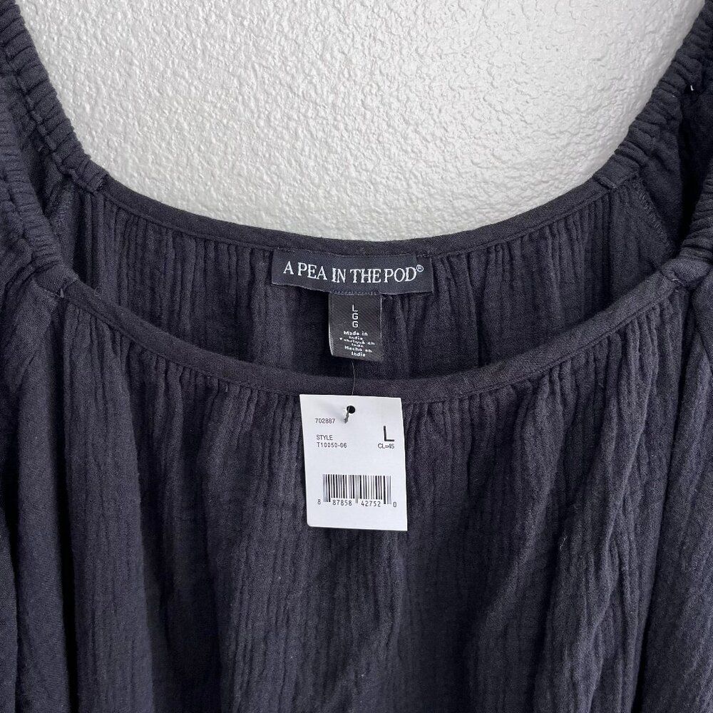 NWT A Pea In The Pod Maternity Dress Size Large Women's Organic Cotton Gauze - Picture 5 of 7